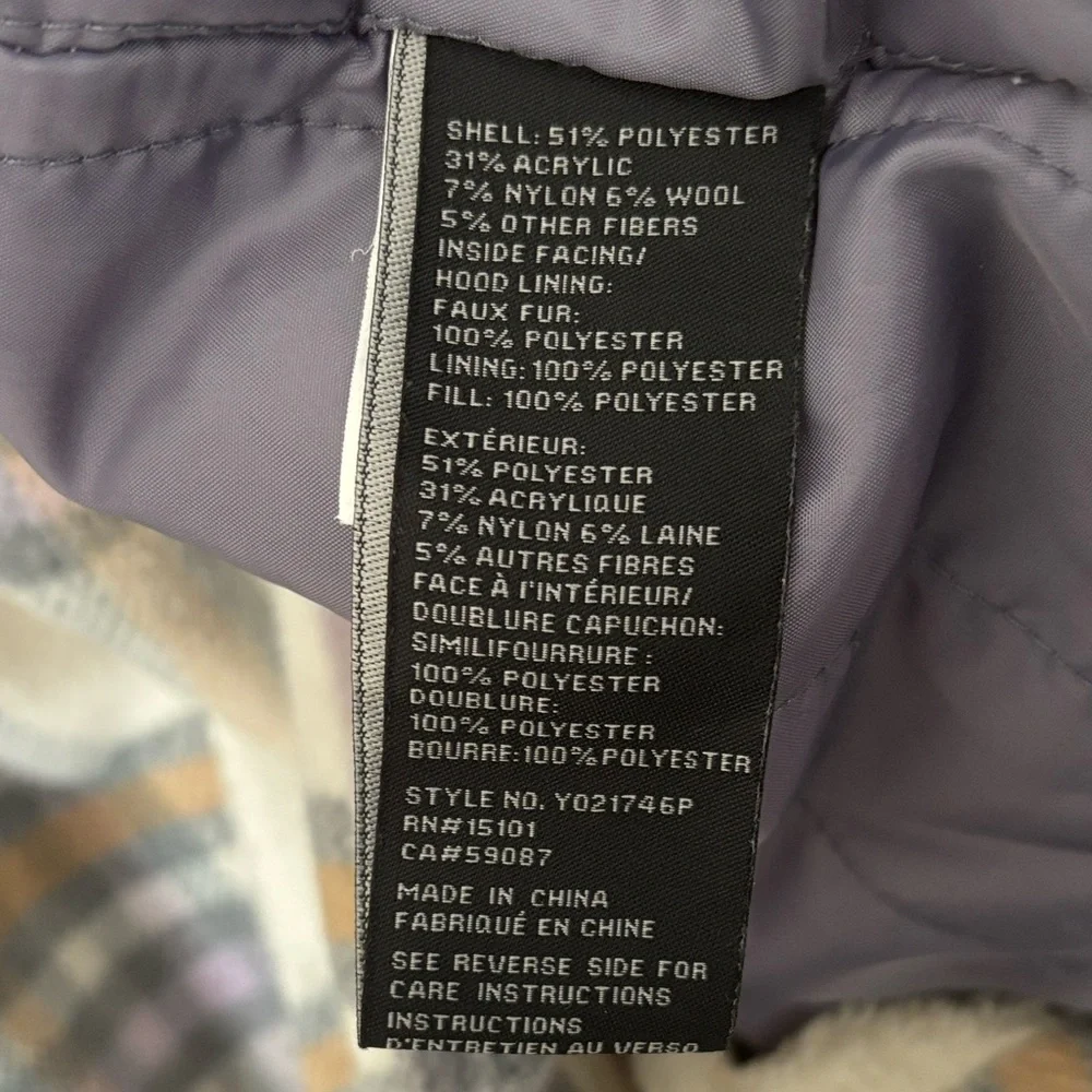 Anthropologie Hooded Plaid High Pile Fleece Lined Shirt Jacket L - Picture 12 of 12